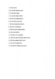 English Worksheet: a an some2