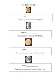 English Worksheet: The Solar System