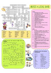 English Worksheet: Music vocabulary (basic) - a local band