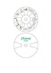 English Worksheet: chores wheel