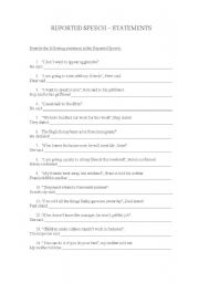 English Worksheet: Reported Speech