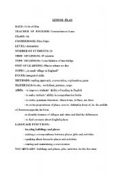 English Worksheet: lesson plan grade 4