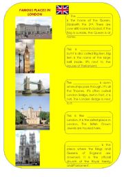 English Worksheet: FAMOUS PLACES IN LONDON