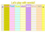 English Worksheet: Lets play with words!