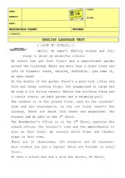 English Worksheet: English Language Test 6th grade