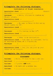 English worksheet: Two dialogues