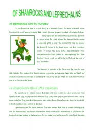 English Worksheet: Of shamrocks and leprechauns