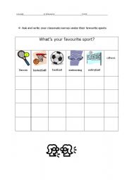 English worksheet: sports survey