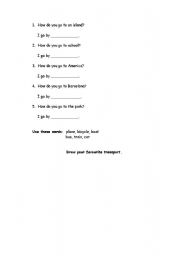 English Worksheet: How I get around