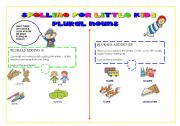 English worksheet: SPELLING FOR LITTLE KIDS :PLURAL FORMATION