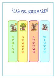 English Worksheet: Bookmarks- Seasons