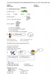 English Worksheet: An Exam for 4th Grades (Especially for second term)