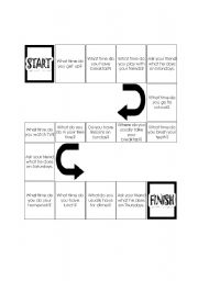 English Worksheet: daily routine board game