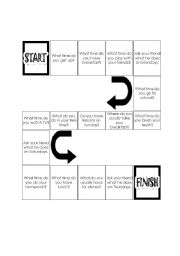 English worksheet: daily routine board game