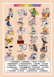 English Worksheet: WHATS MY PROFESSION ? - MATCHING