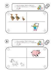 English worksheet: On the farm - information gap exercise