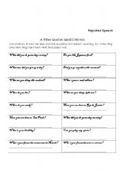 English worksheet: Reported Speech