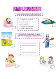 English worksheet: SIMPLE PRESENT