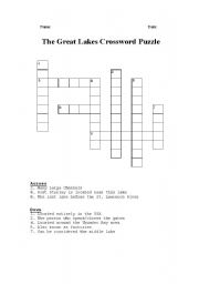 English Worksheet: Great Lakes