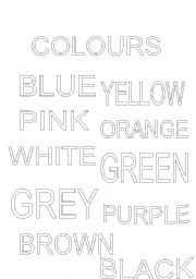 English worksheet: colours