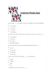 English Worksheet: common phrase quiz