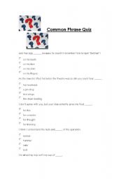 English worksheet: common phrase quiz