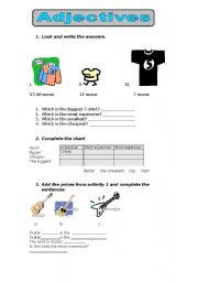 English Worksheet: adjectives 