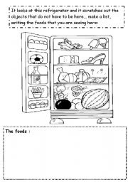 English Worksheet:  Foods