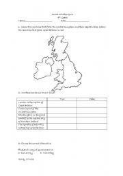 English Worksheet: The united kingdom quiz