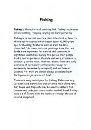 English Worksheet: fishing