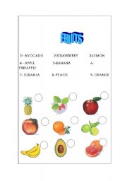 English Worksheet: Fruits