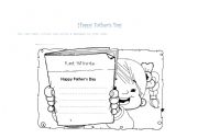 English Worksheet: fathers day card