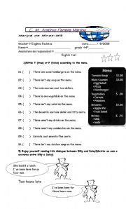 English worksheet: English test  