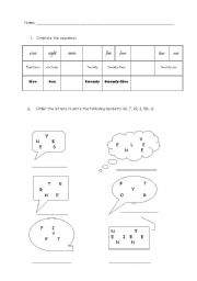 English worksheet: Working with numbers