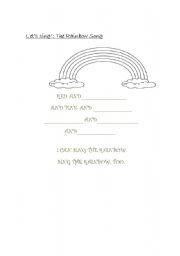 English Worksheet: Rainbow song worksheet