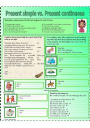 English Worksheet: Present Simple vs. Present Continuous