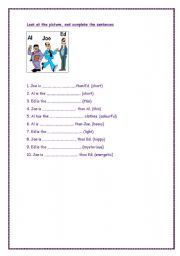 English worksheet: comparative and superlative adjectives