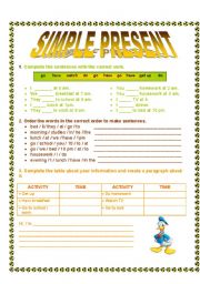 English Worksheet: SIMPLE PRESENT 