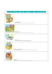 English Worksheet: unscramble letters and write the correct words on the lines.