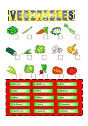 English Worksheet: VEGETABLES