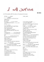 English Worksheet: Song I Will Survive