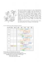 English worksheet: Club Schedule