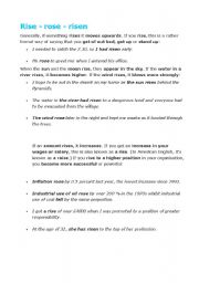 English worksheet: Rise VS Raise