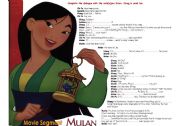 MULAN -SCRIPT ACTIVITY-MOVIE SEGMENT -1 PAGE