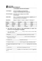 English Worksheet: Countable and Uncountable