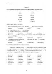 English worksheet: words