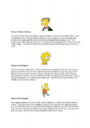 English Worksheet: Simpsons murder mystery role play