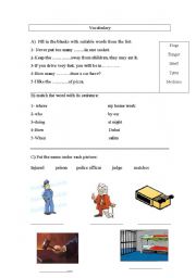 English worksheet: safety