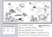 English Worksheet: Hey Diddle Diddle Worksheet 3