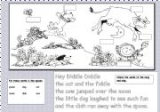 English worksheet: Hey Diddle Diddle Worksheet 3